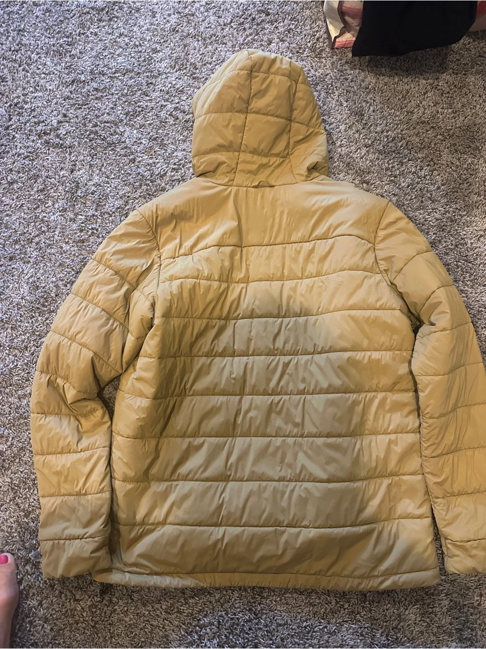 The North Face Men's Hooded Quilted Pullover Jacket - Mustard/Tan